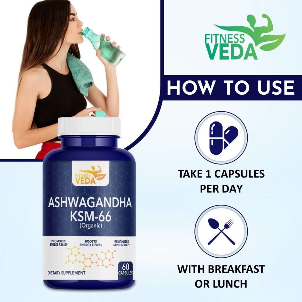 Herbal Ashwagandha KSM-66 for stress relief, Ashwagandha capsules for daily vitality and focus