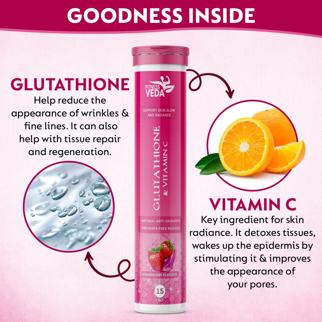 Antioxidant skin tablets, Glutathione skin whitening, Vitamin C glow, Skin brightening tablets, Effervescent antioxidant tablets