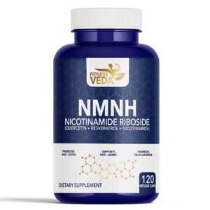 NMNH, Nicotinamide Riboside, Resveratrol, Quercetin, NAD+ Booster, Anti-Aging Supplement, Skin Health, Cellular Repair, Fitness Veda, Energy Booster,Flush-Free Nicotinamide, Longevity, Youthful Energy, Premium NMNH