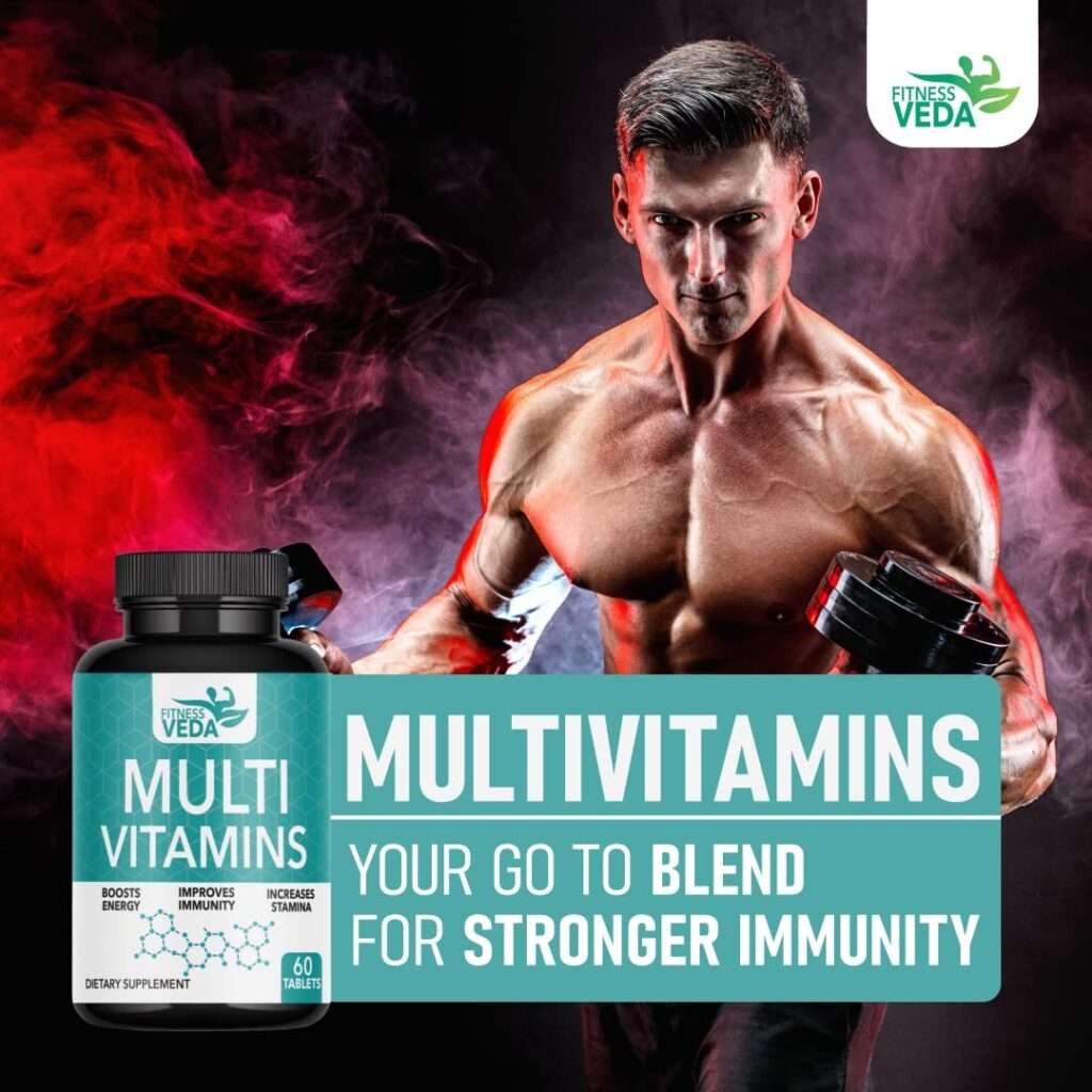 Multivitamin immunity booster, Fitness Veda Multivitamin tablets, Vitamin C zinc, Daily health supplement, Immunity support tablets, Ginseng multivitamin blend, Energy stamina tablets, Men women vitamins, Vitamin D3 supplement, Health immunity capsules, Essential nutrient tablets, Daily wellness vitamins, Strong immunity aid, Herbal multivitamin blend, Immunity energy boost