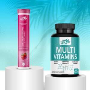 Daily Glow & Wellness Combo, Glutathione tablets, Vitamin C skin supplement, Multivitamin tablets 2025, Immunity support supplement, Skin glow effervescent tablets, Radiance booster combo, Daily stamina capsules, Anti-aging tablets combo